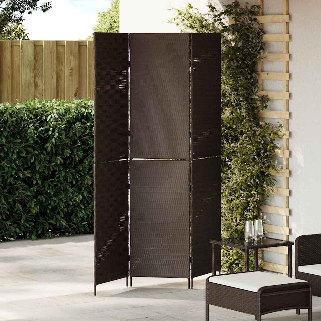 vidaXL Przesłona pokoju Brązowy 146 x 180 cm polirattan