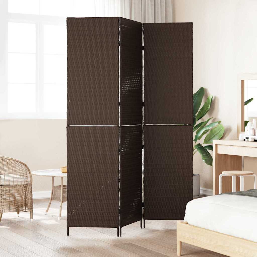 vidaXL Przesłona pokoju Brązowy 146 x 180 cm polirattan
