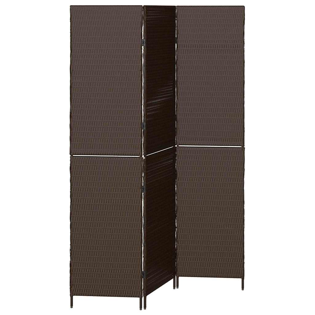 vidaXL Przesłona pokoju Brązowy 146 x 180 cm polirattan