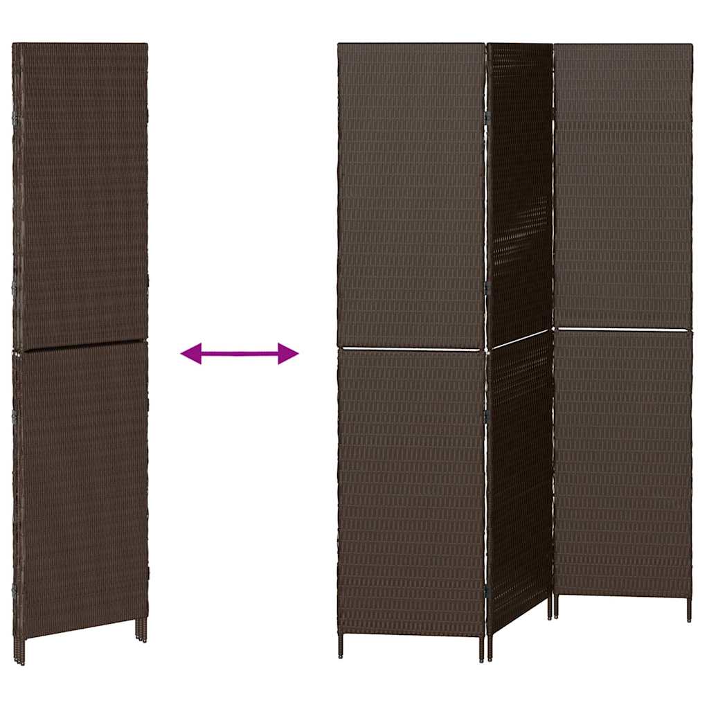 vidaXL Przesłona pokoju Brązowy 146 x 180 cm polirattan