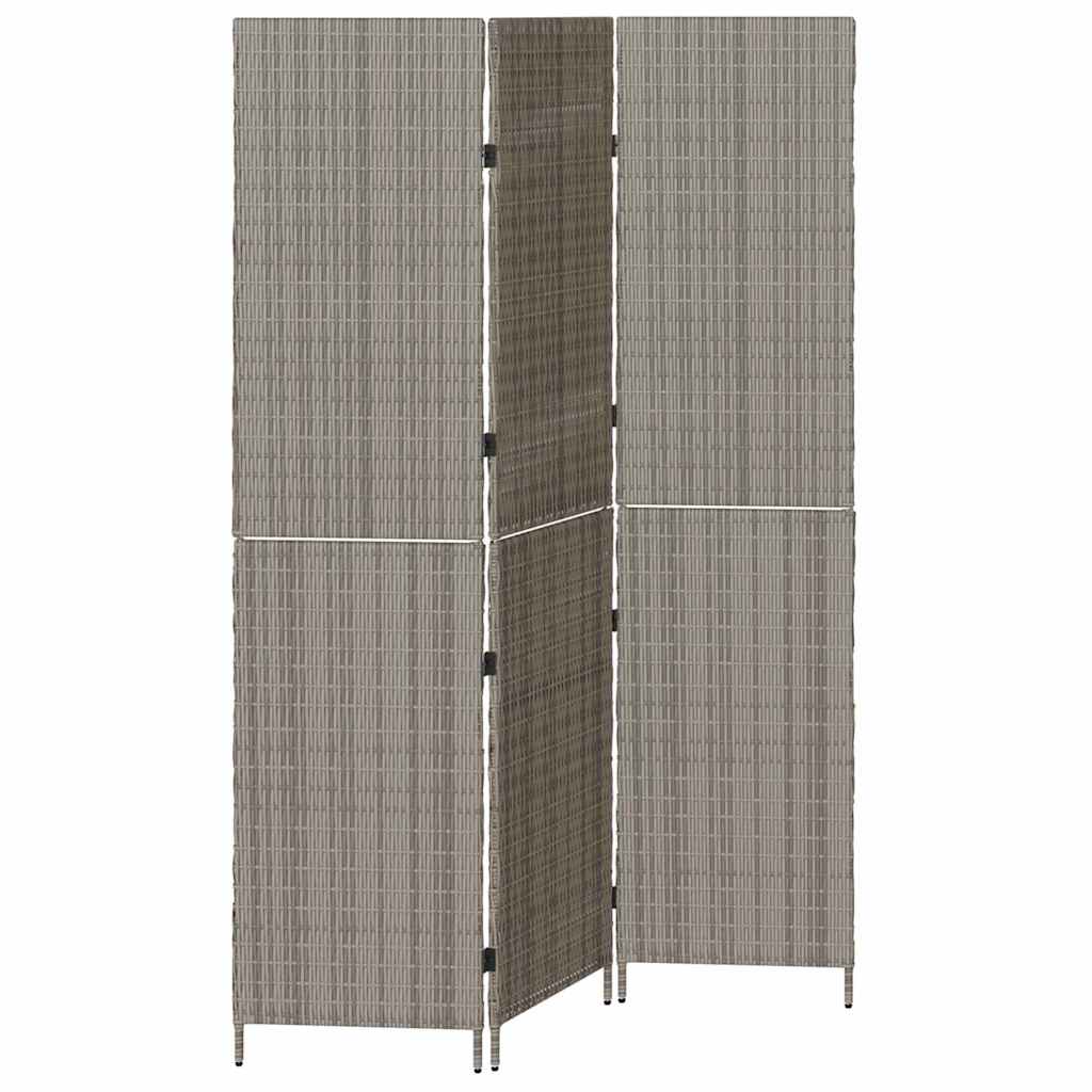vidaXL Przesłona pokoju Szary 146 x 180 cm polirattan