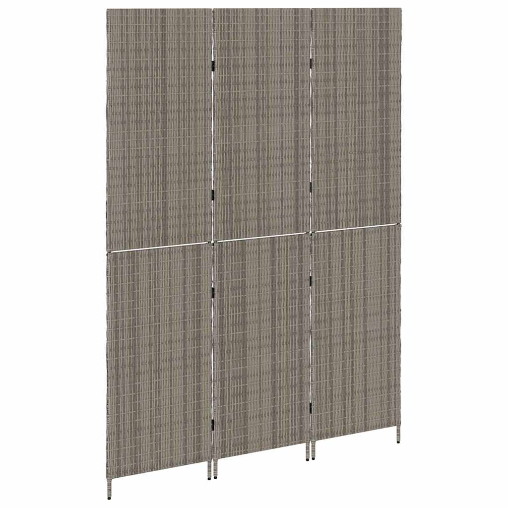 vidaXL Przesłona pokoju Szary 146 x 180 cm polirattan
