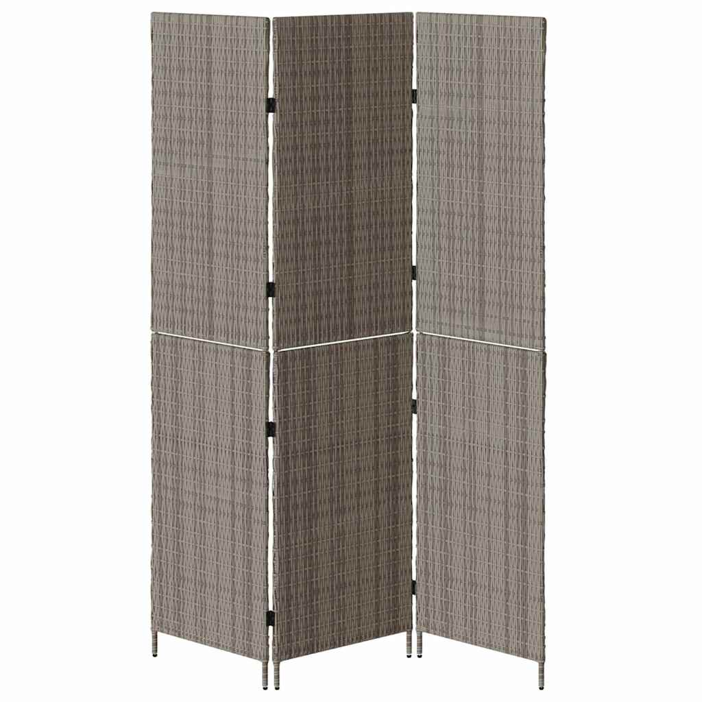 vidaXL Przesłona pokoju Szary 146 x 180 cm polirattan