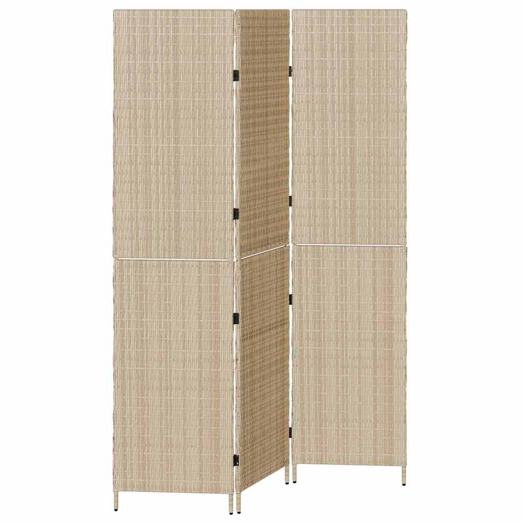 vidaXL Przesłona pokoju Beżowy 147 x 180 cm polirattan