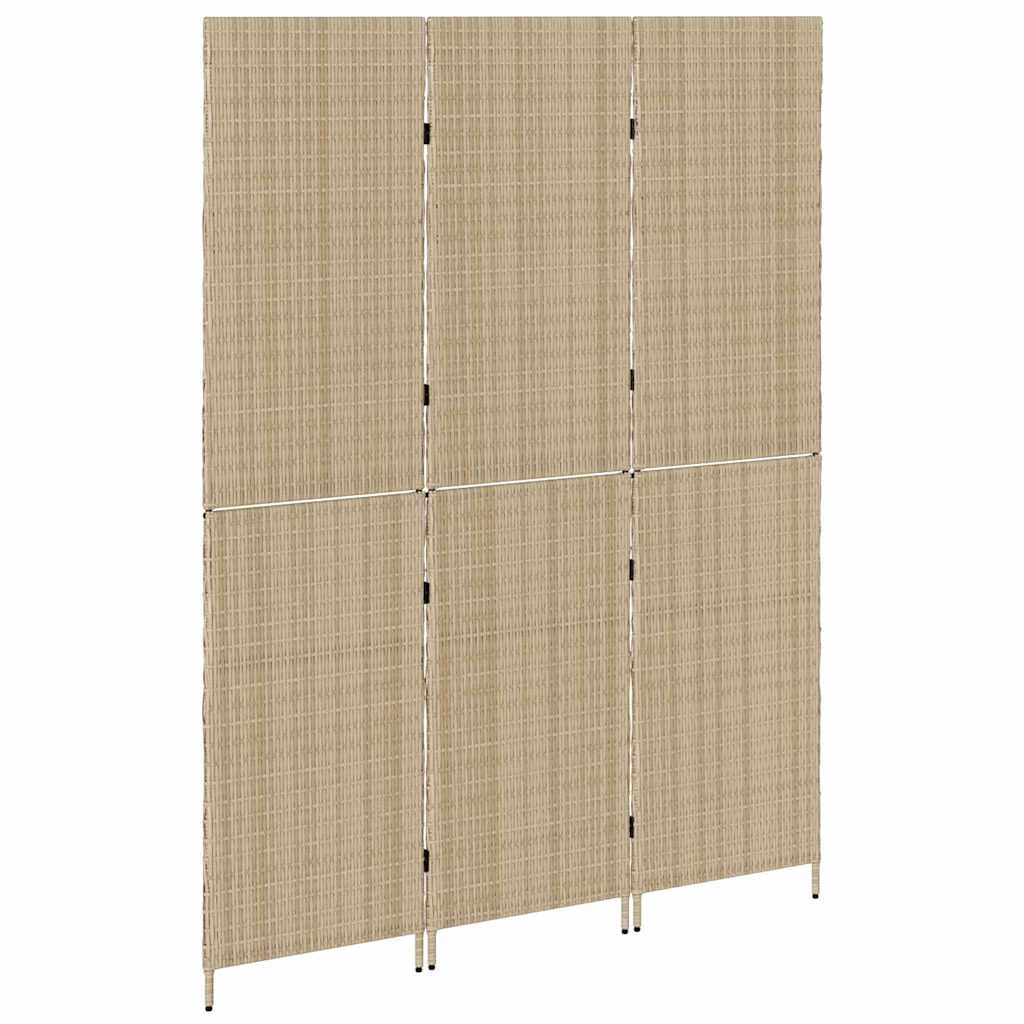 vidaXL Przesłona pokoju Beżowy 147 x 180 cm polirattan