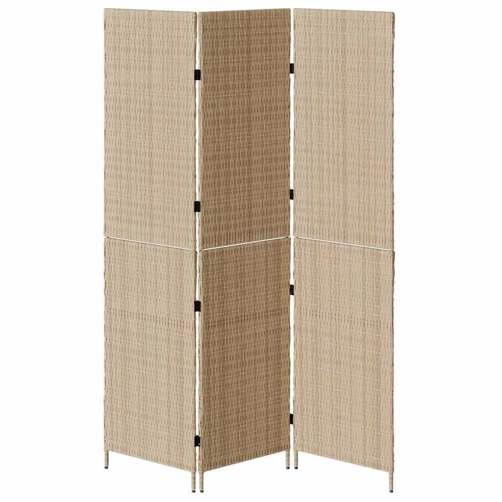 vidaXL Przesłona pokoju Beżowy 147 x 180 cm polirattan