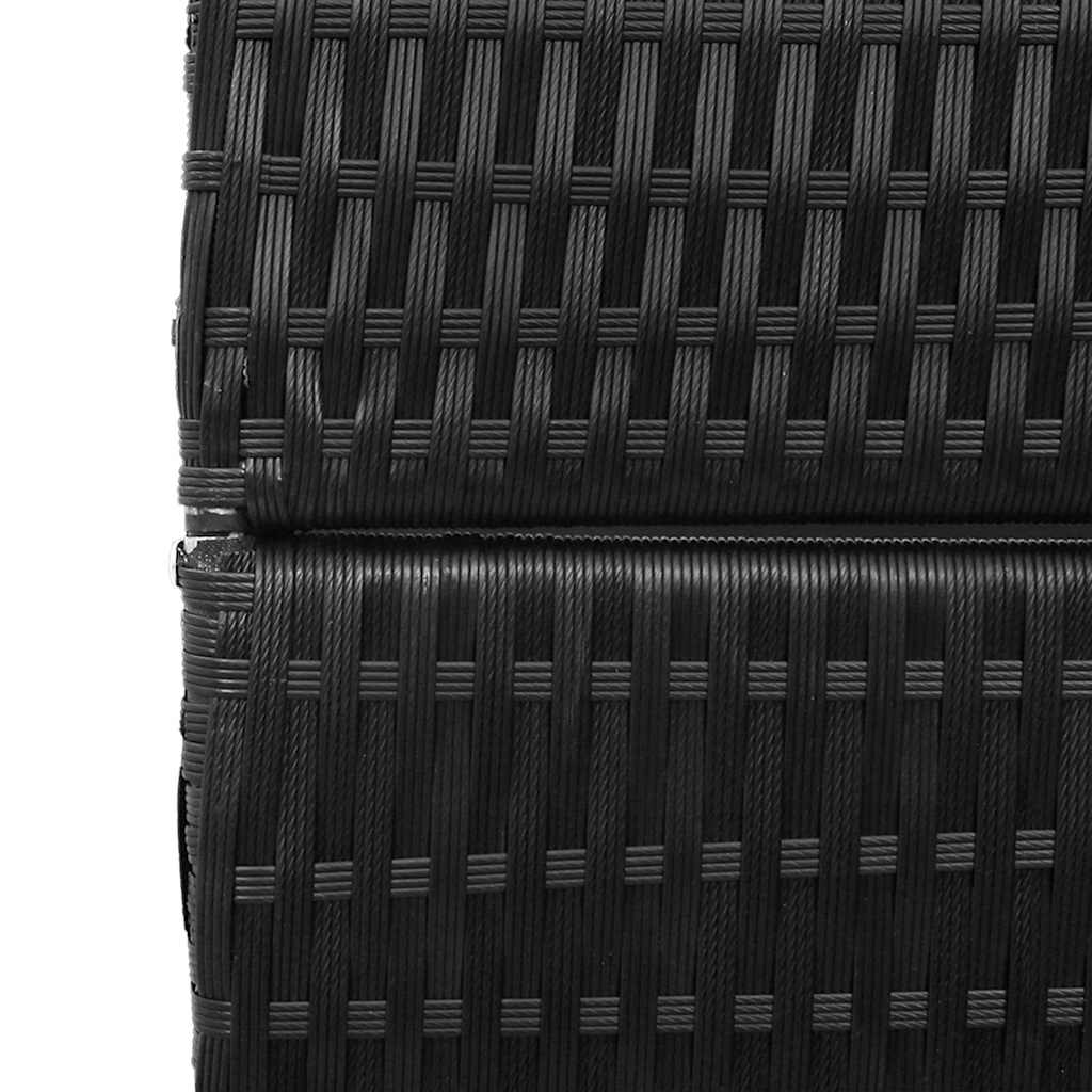 vidaXL Przesłona pokoju Czarny 195 x 180 cm polirattan