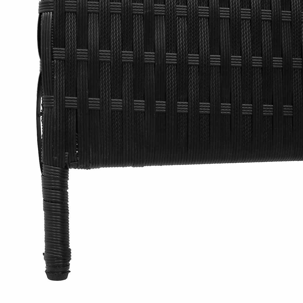 vidaXL Przesłona pokoju Czarny 195 x 180 cm polirattan