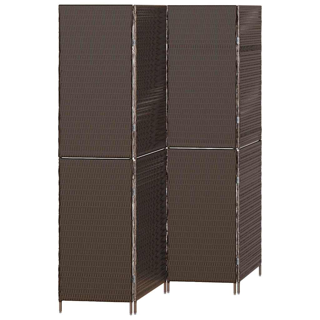 vidaXL Przesłona pokoju Brązowy 195 x 180 cm polirattan