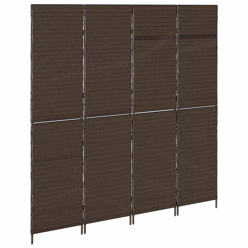 vidaXL Przesłona pokoju Brązowy 195 x 180 cm polirattan