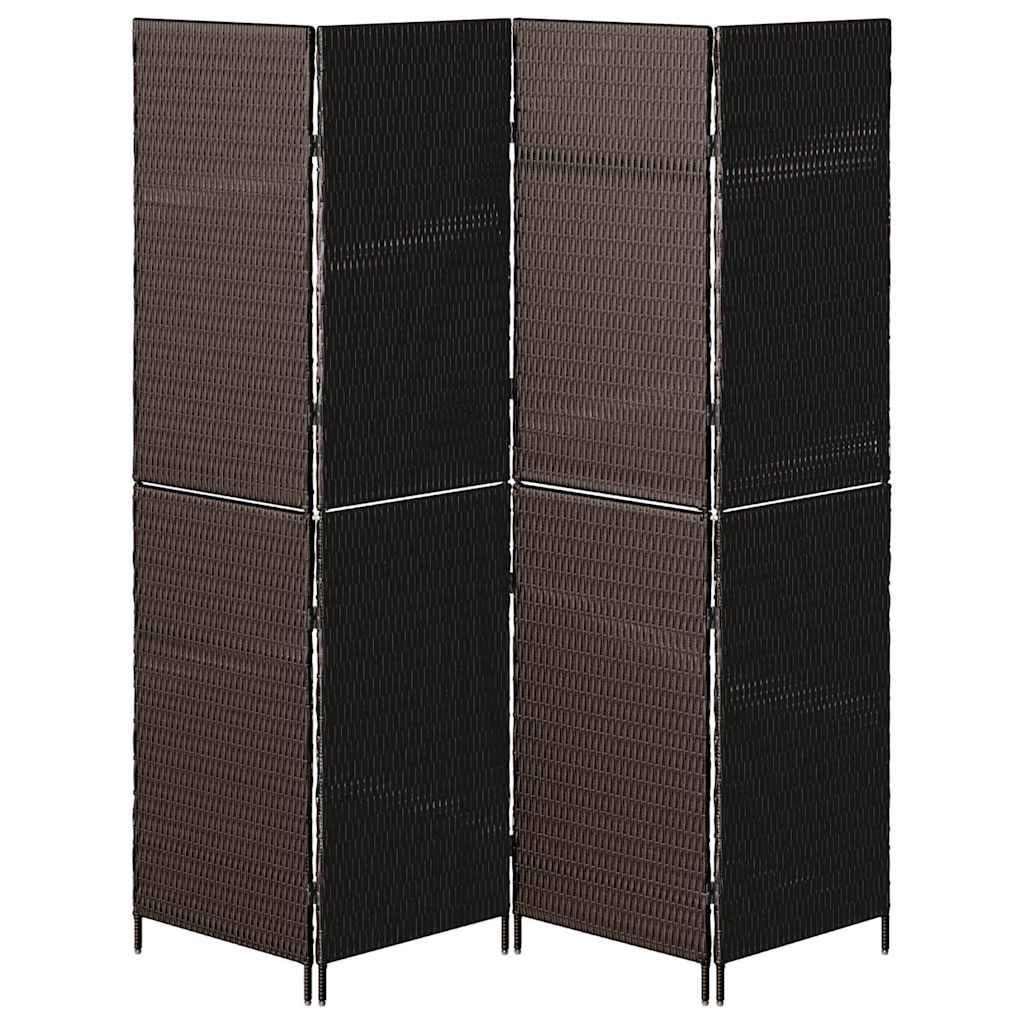 vidaXL Przesłona pokoju Brązowy 195 x 180 cm polirattan
