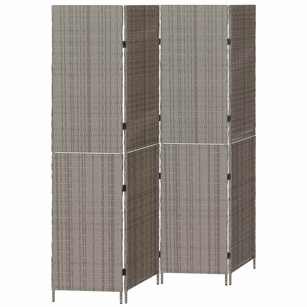 vidaXL Przesłona pokoju Szary 195 x 180 cm polirattan