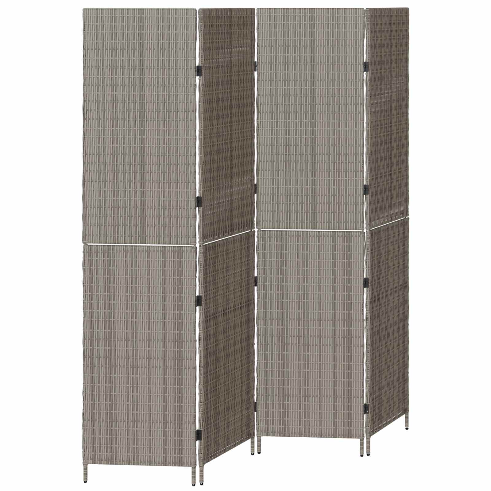 vidaXL Przesłona pokoju Szary 195 x 180 cm polirattan