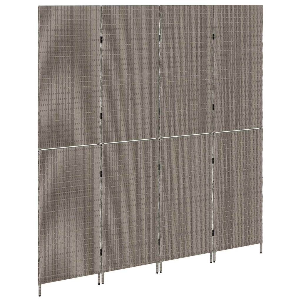 vidaXL Przesłona pokoju Szary 195 x 180 cm polirattan