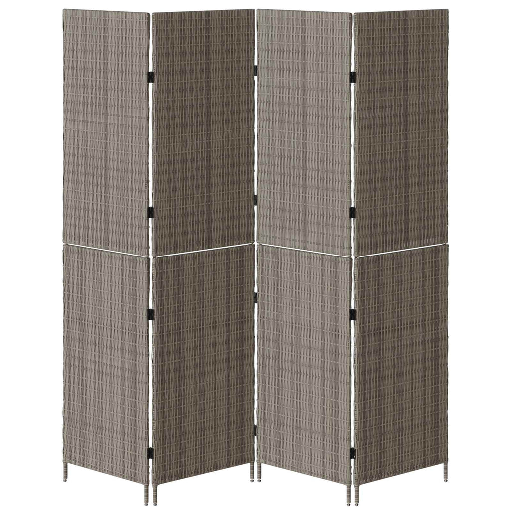 vidaXL Przesłona pokoju Szary 195 x 180 cm polirattan