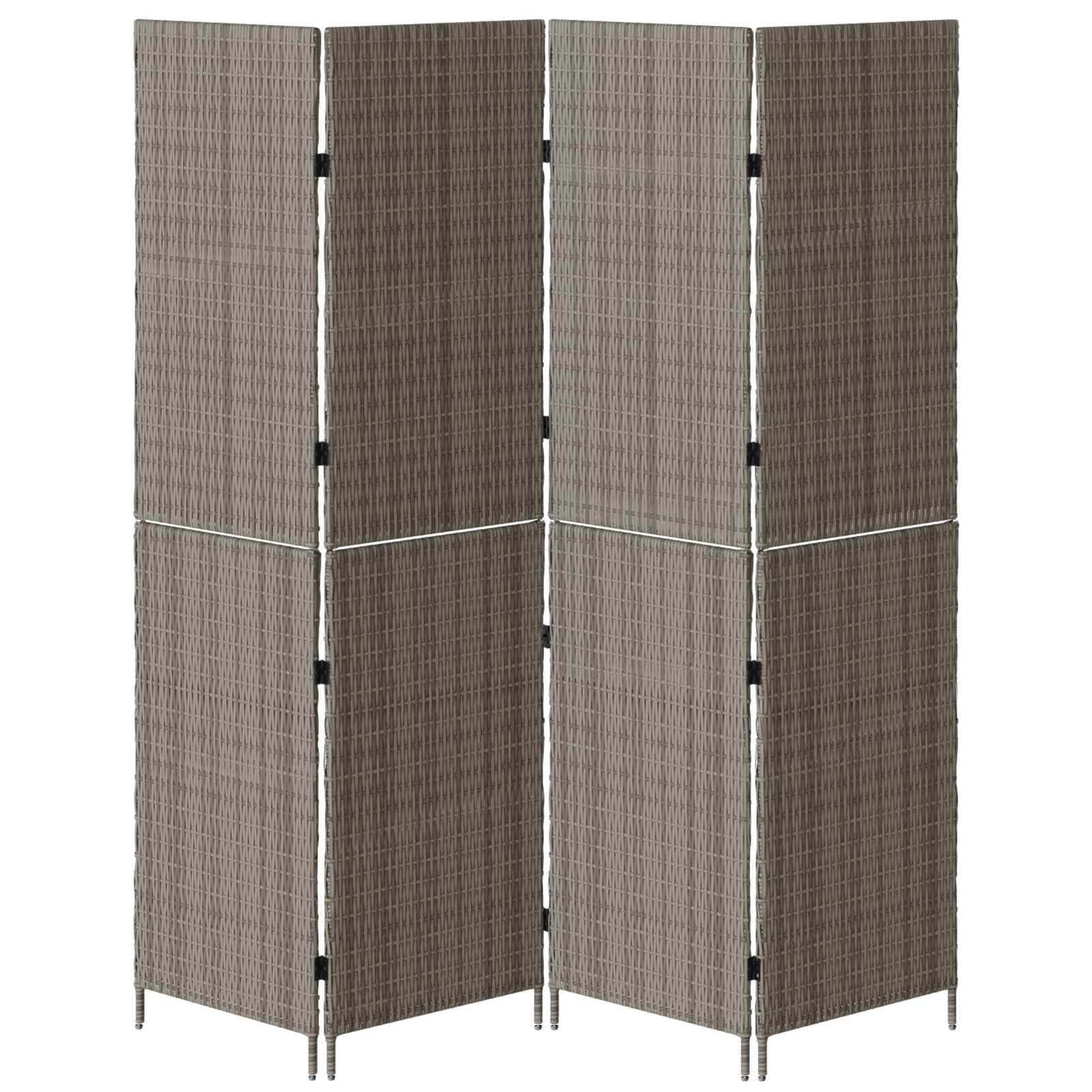 vidaXL Przesłona pokoju Szary 195 x 180 cm polirattan