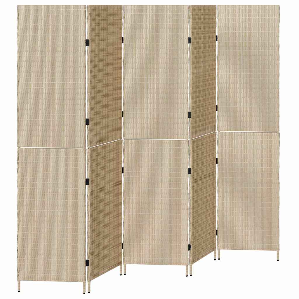vidaXL Przesłona pokoju Beżowy 242 x 180 cm polirattan