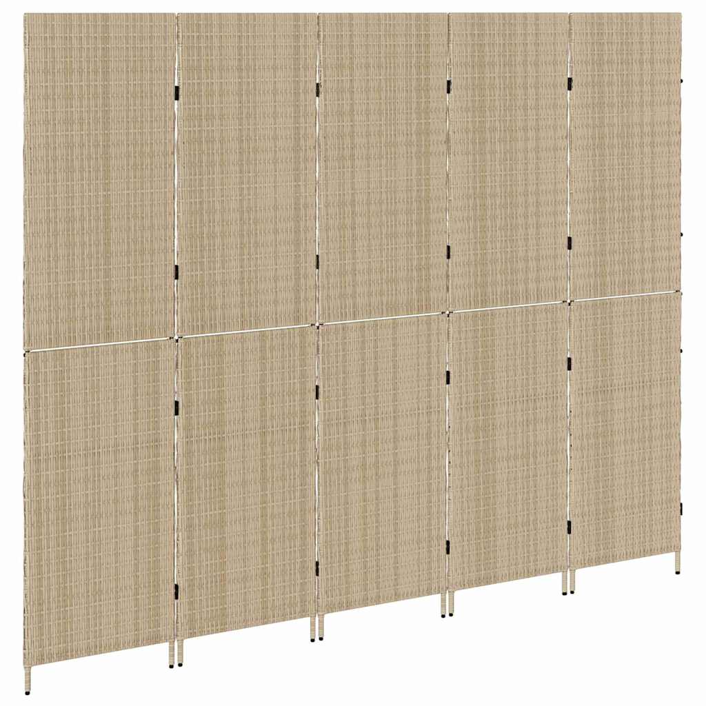 vidaXL Przesłona pokoju Beżowy 242 x 180 cm polirattan