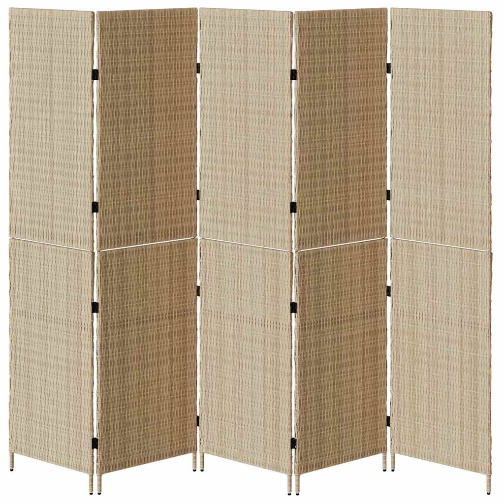 vidaXL Przesłona pokoju Beżowy 242 x 180 cm polirattan