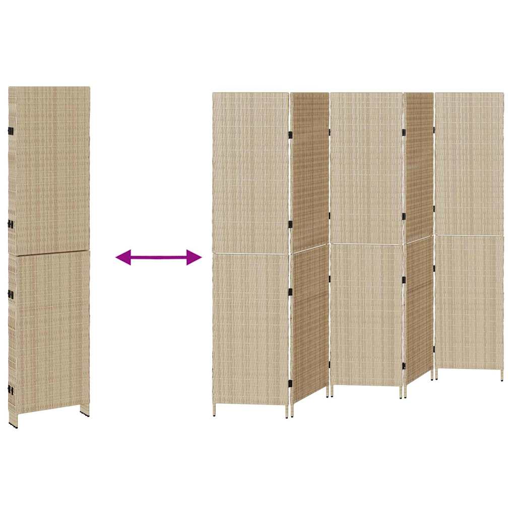 vidaXL Przesłona pokoju Beżowy 242 x 180 cm polirattan