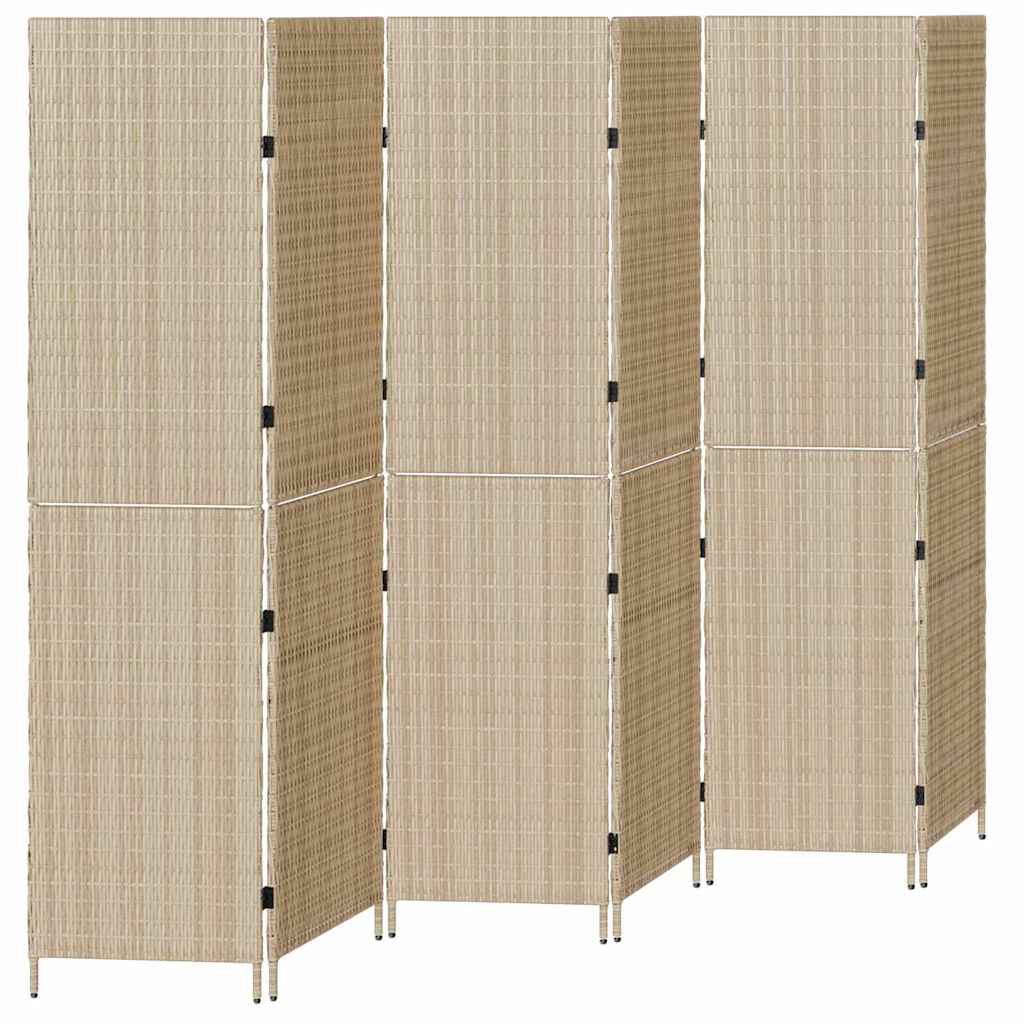 vidaXL Przesłona pokoju Beżowy 292 x 180 cm polirattan