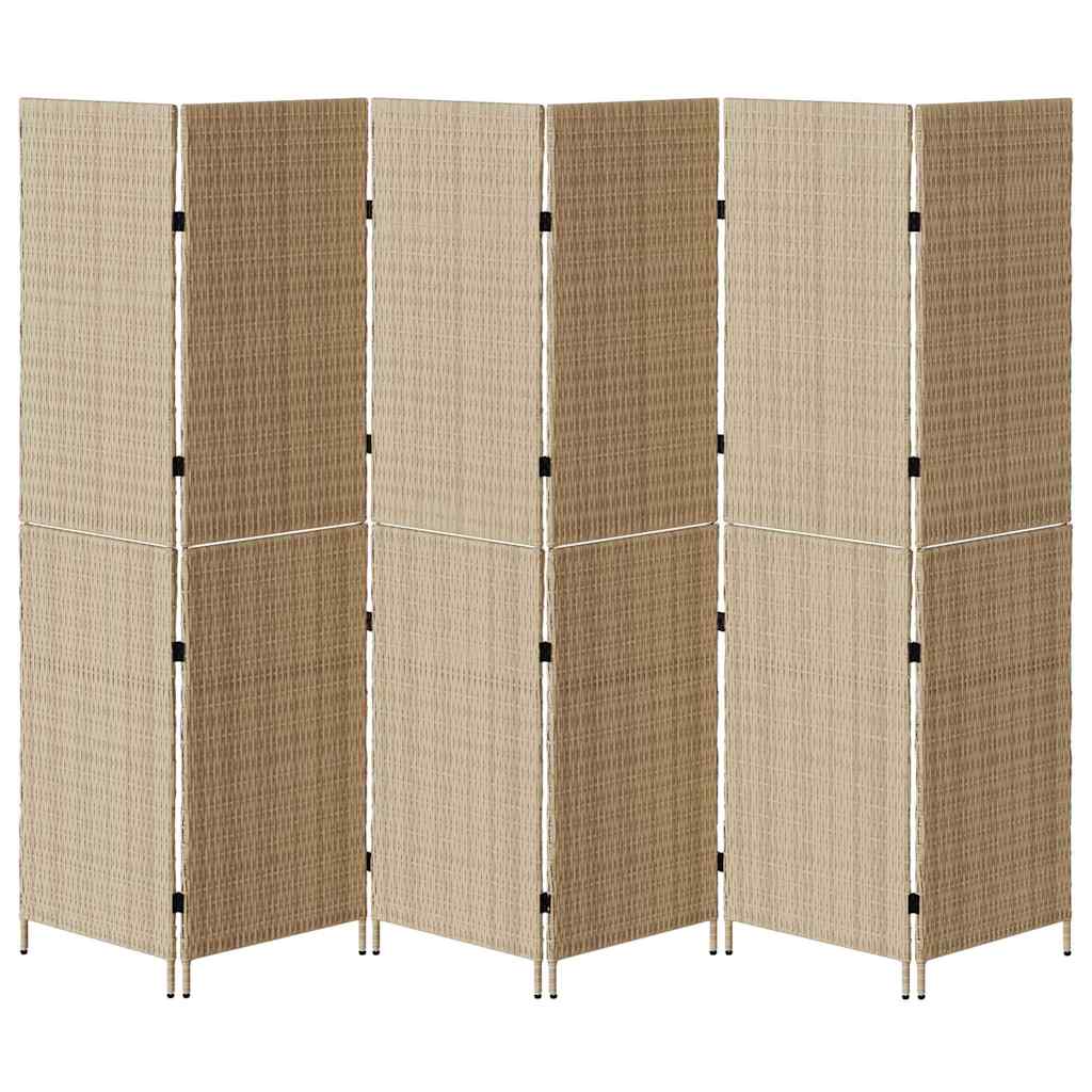 vidaXL Przesłona pokoju Beżowy 292 x 180 cm polirattan