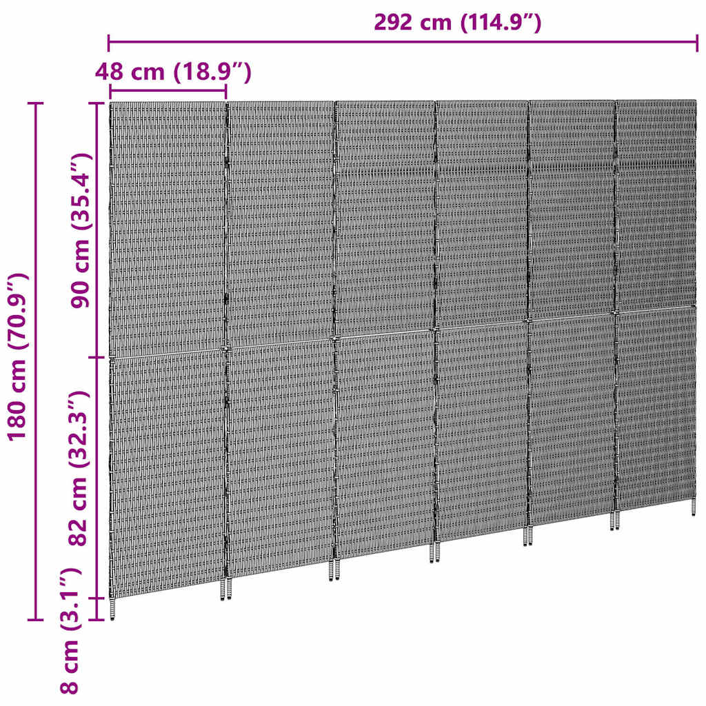 vidaXL Przesłona pokoju Beżowy 292 x 180 cm polirattan