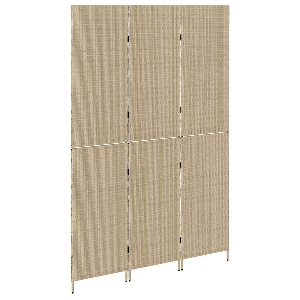 vidaXL Przesłona pokoju Beżowy 146 x 200 cm polirattan