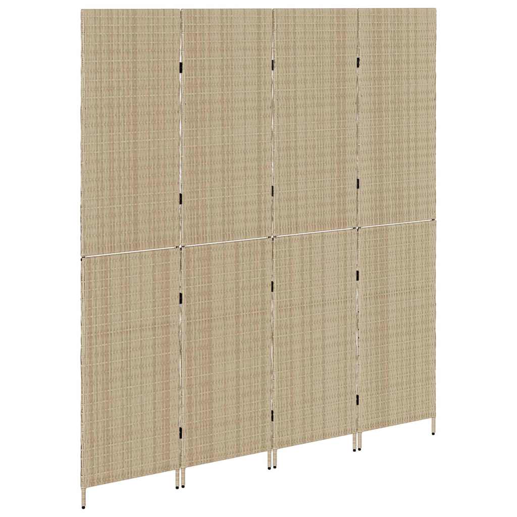 vidaXL Przesłona pokoju Beżowy 195 x 180 cm polirattan