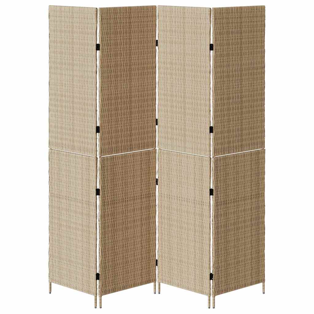 vidaXL Przesłona pokoju Beżowy 195 x 180 cm polirattan