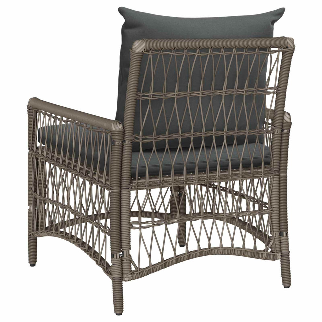vidaXL Krzesło Ogrodowe z poduszką Szary 73 x 61 x 77 cm polirattan