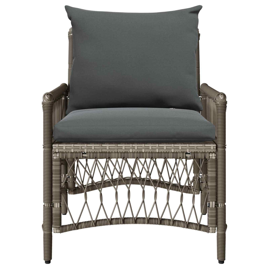 vidaXL Krzesło Ogrodowe z poduszką Szary 73 x 61 x 77 cm polirattan