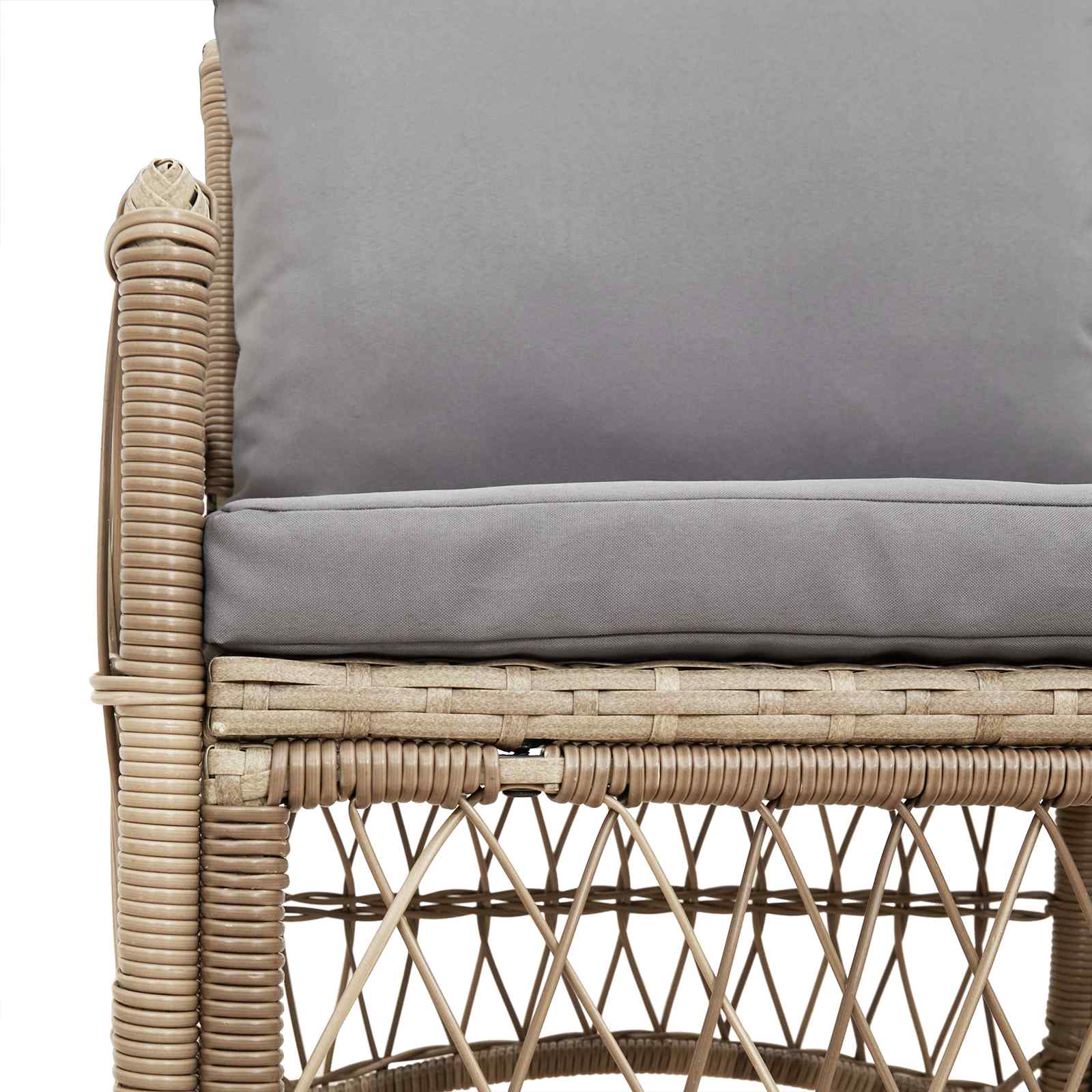 vidaXL Krzesło Ogrodowe z poduszką Beżowy 73 x 61 x 77 cm polirattan