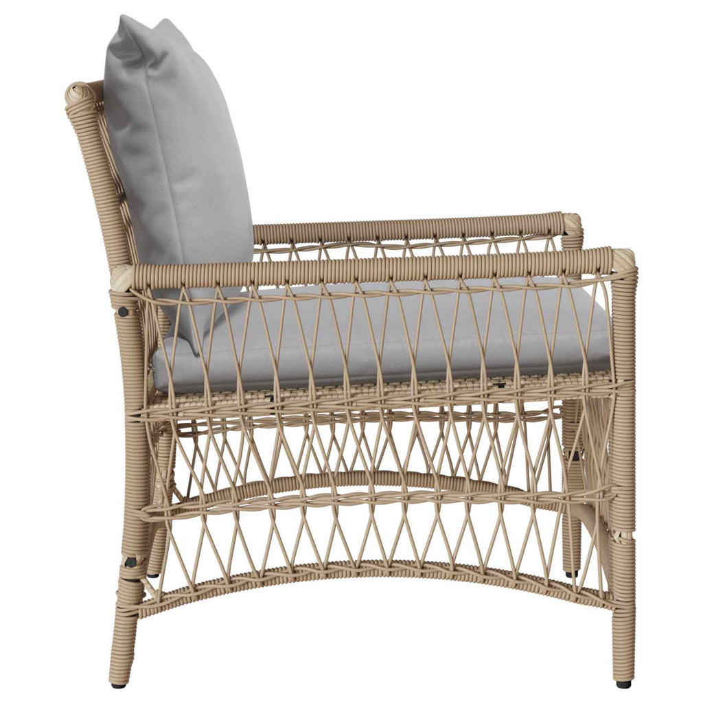 vidaXL Krzesło Ogrodowe z poduszką Beżowy 73 x 61 x 77 cm polirattan