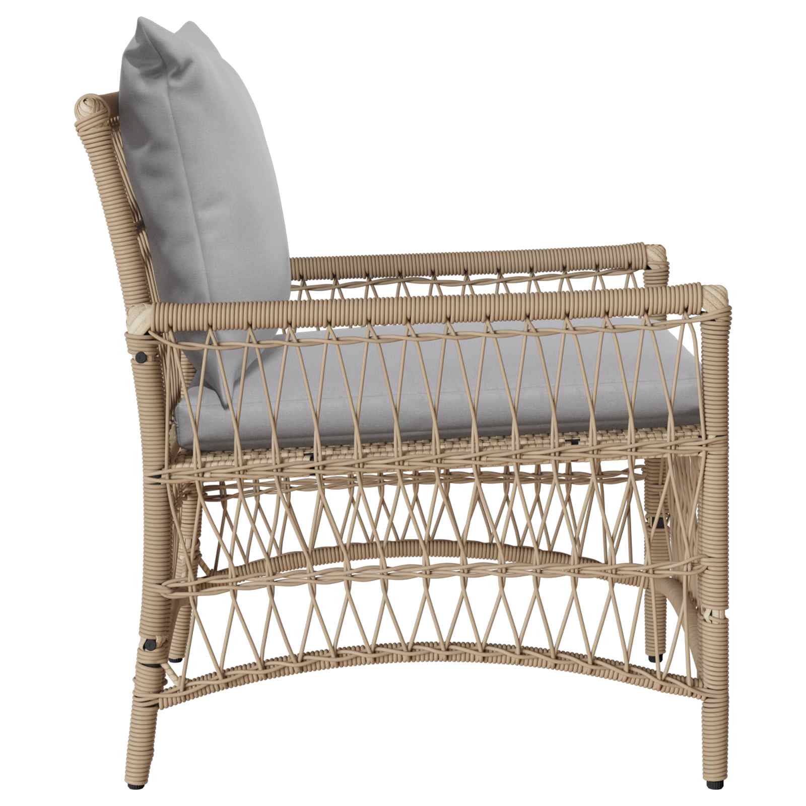 vidaXL Krzesło Ogrodowe z poduszką Beżowy 73 x 61 x 77 cm polirattan