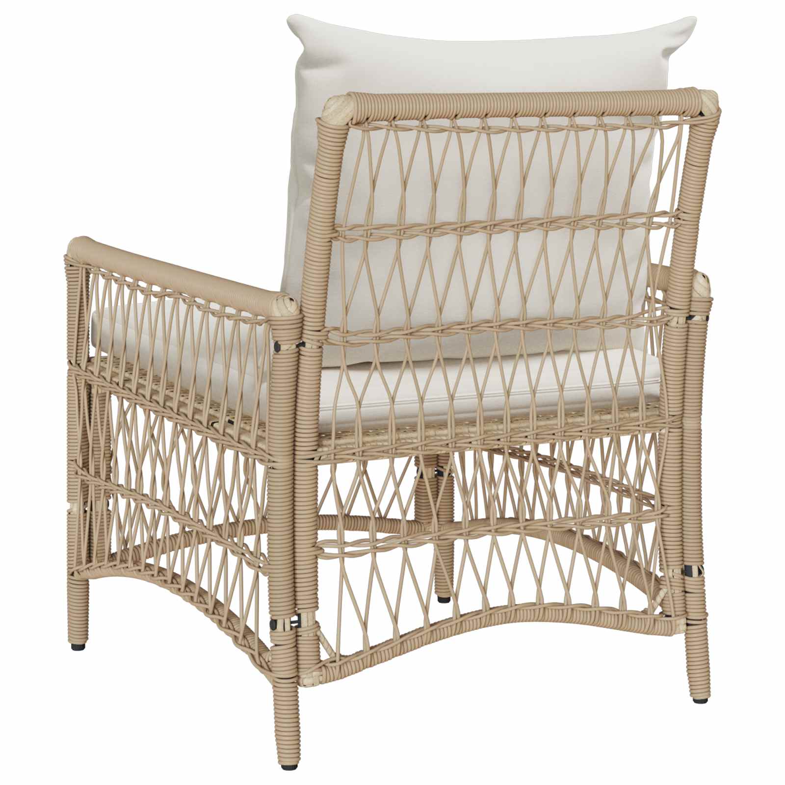 vidaXL Krzesło Ogrodowe z poduszką Beżowy 73 x 61 x 77 cm polirattan