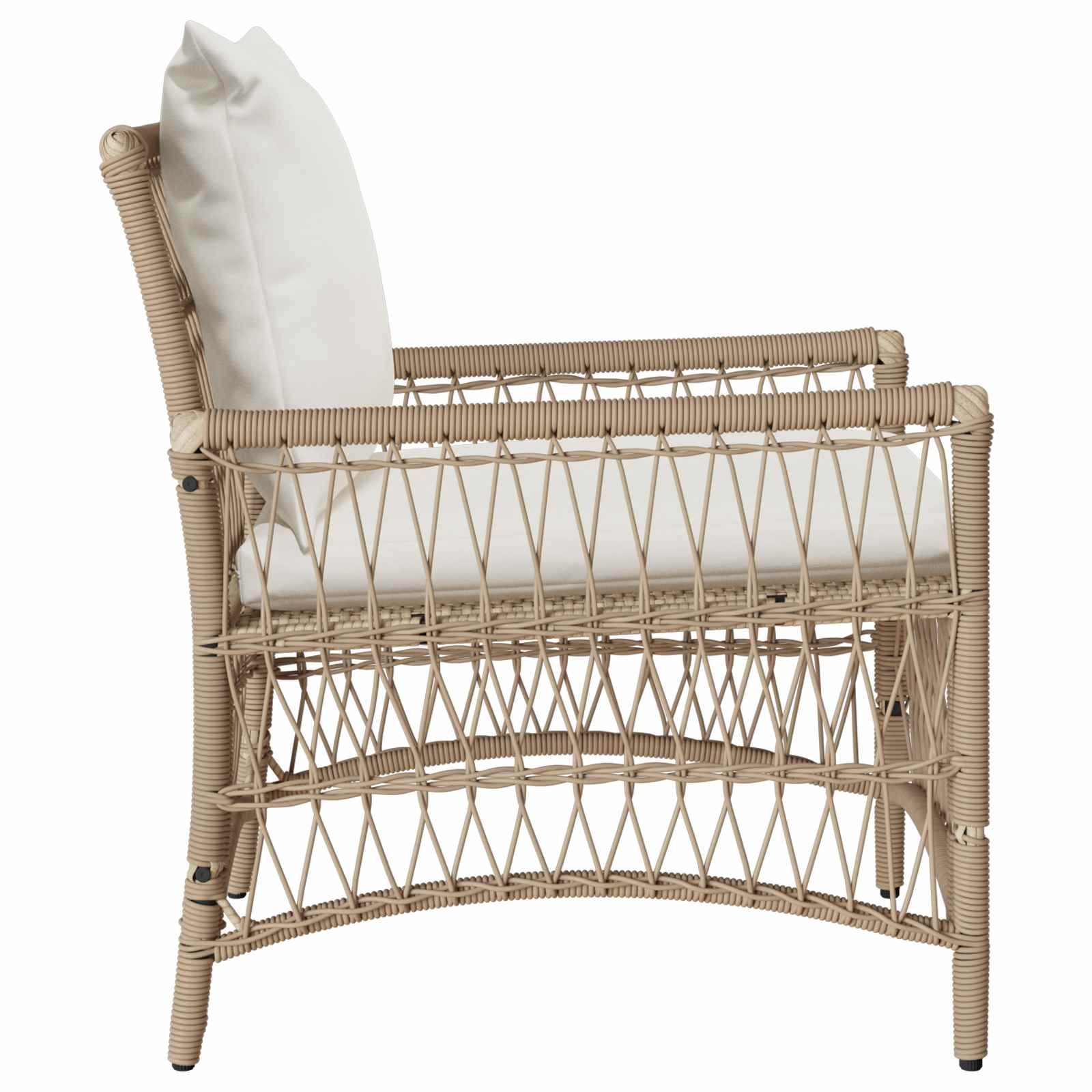 vidaXL Krzesło Ogrodowe z poduszką Beżowy 73 x 61 x 77 cm polirattan