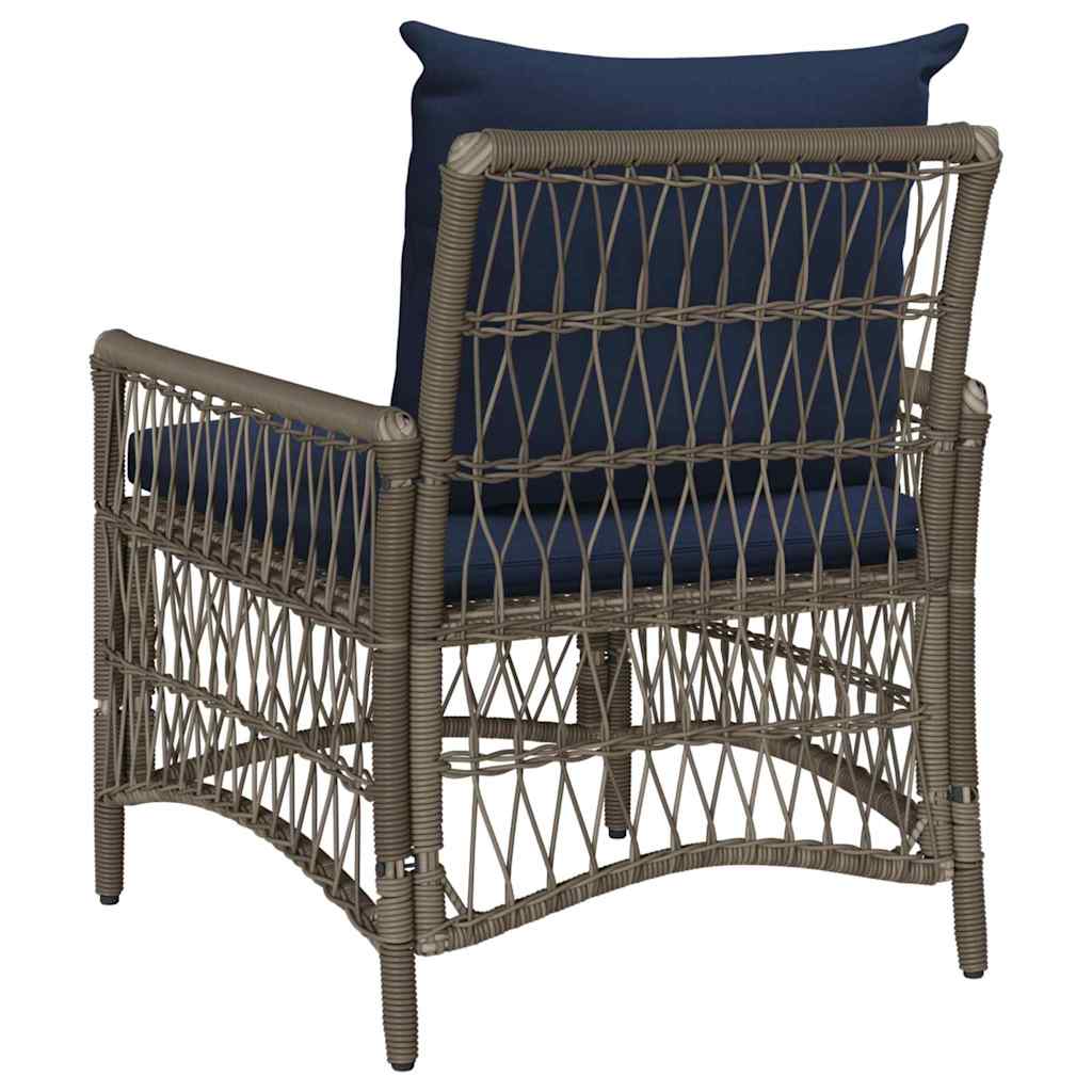vidaXL Krzesło Ogrodowe z poduszką Szary 73 x 61 x 77 cm polirattan