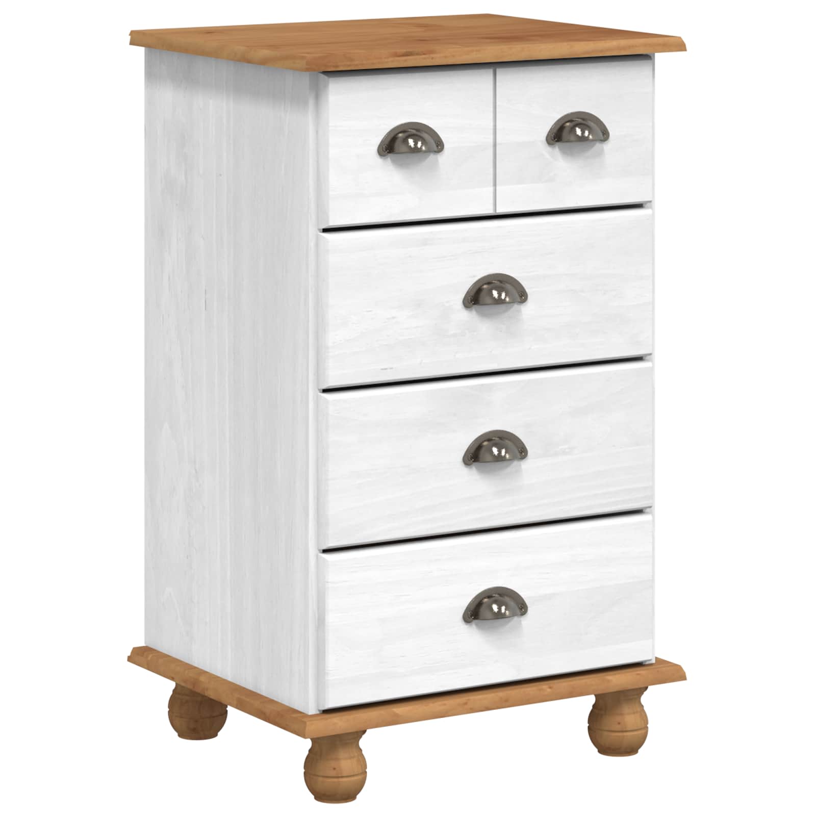 vidaXL Komoda ASKIM Biały 45,8 x 40 x 79 cm Lite drewno sosnowe