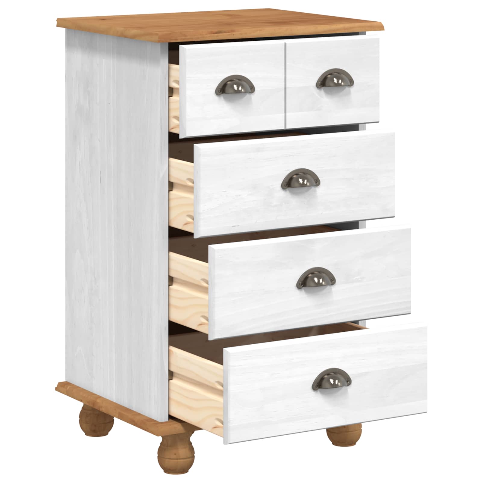 vidaXL Komoda ASKIM Biały 45,8 x 40 x 79 cm Lite drewno sosnowe