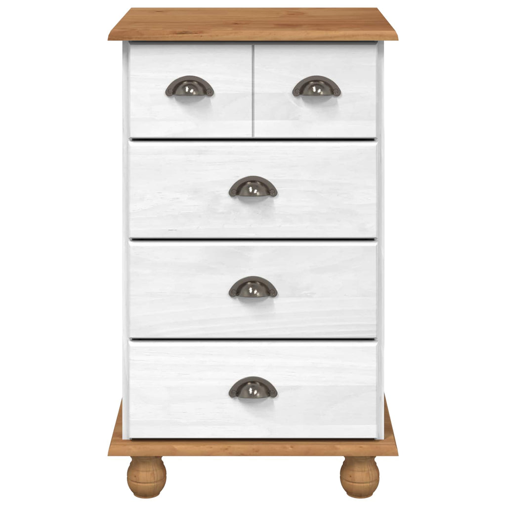 vidaXL Komoda ASKIM Biały 45,8 x 40 x 79 cm Lite drewno sosnowe