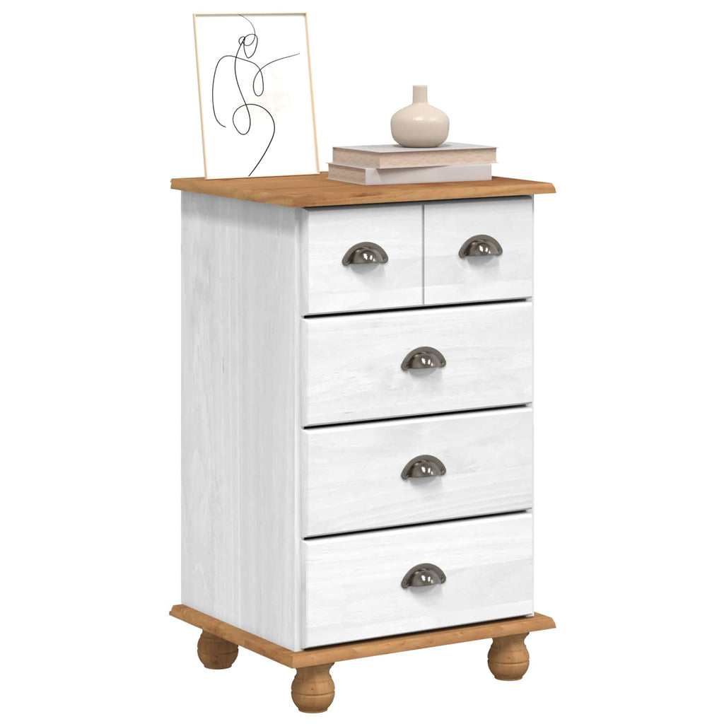 vidaXL Komoda ASKIM Biały 45,8 x 40 x 79 cm Lite drewno sosnowe