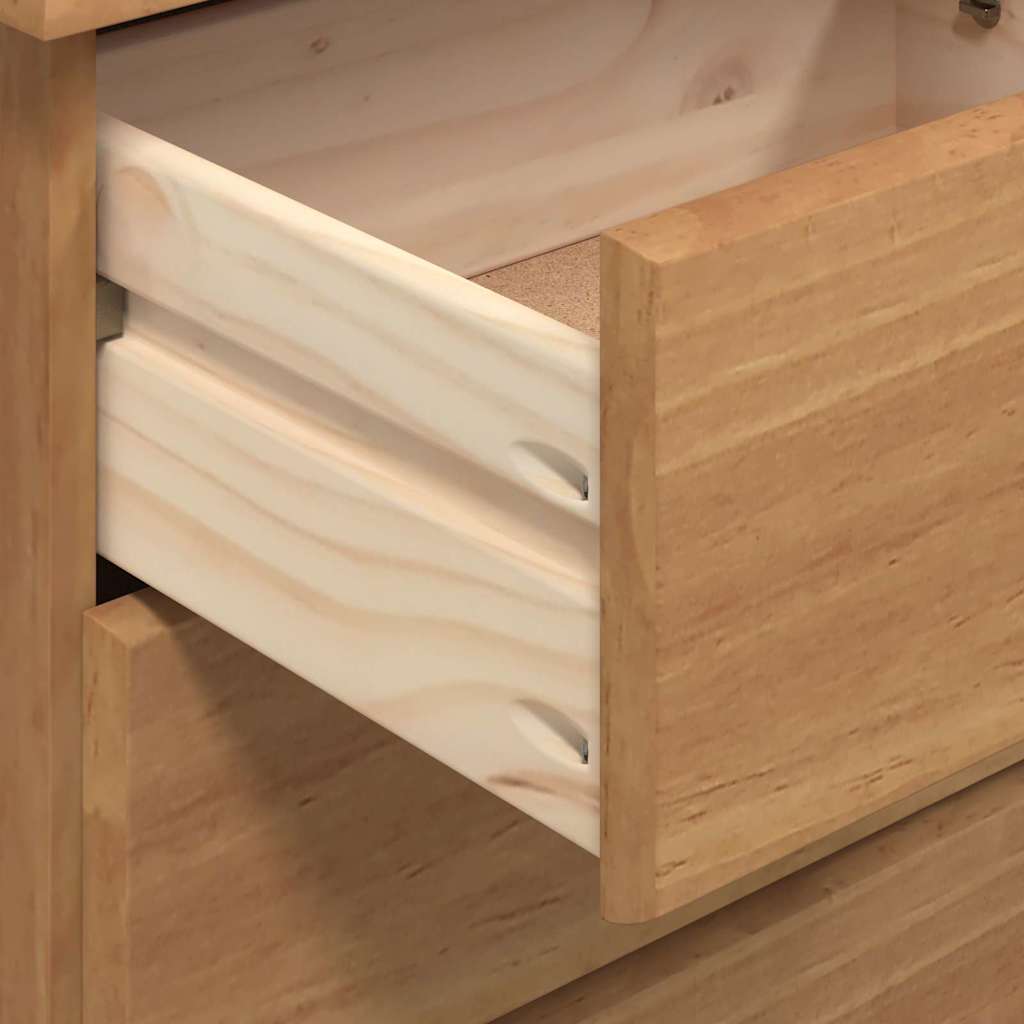 vidaXL Komoda ASKIM Brązowy 91 x 40 x 95,5 cm Lite drewno sosnowe