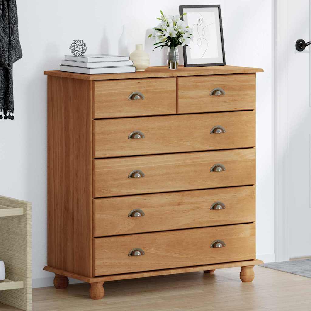 vidaXL Komoda ASKIM Brązowy 91 x 40 x 95,5 cm Lite drewno sosnowe