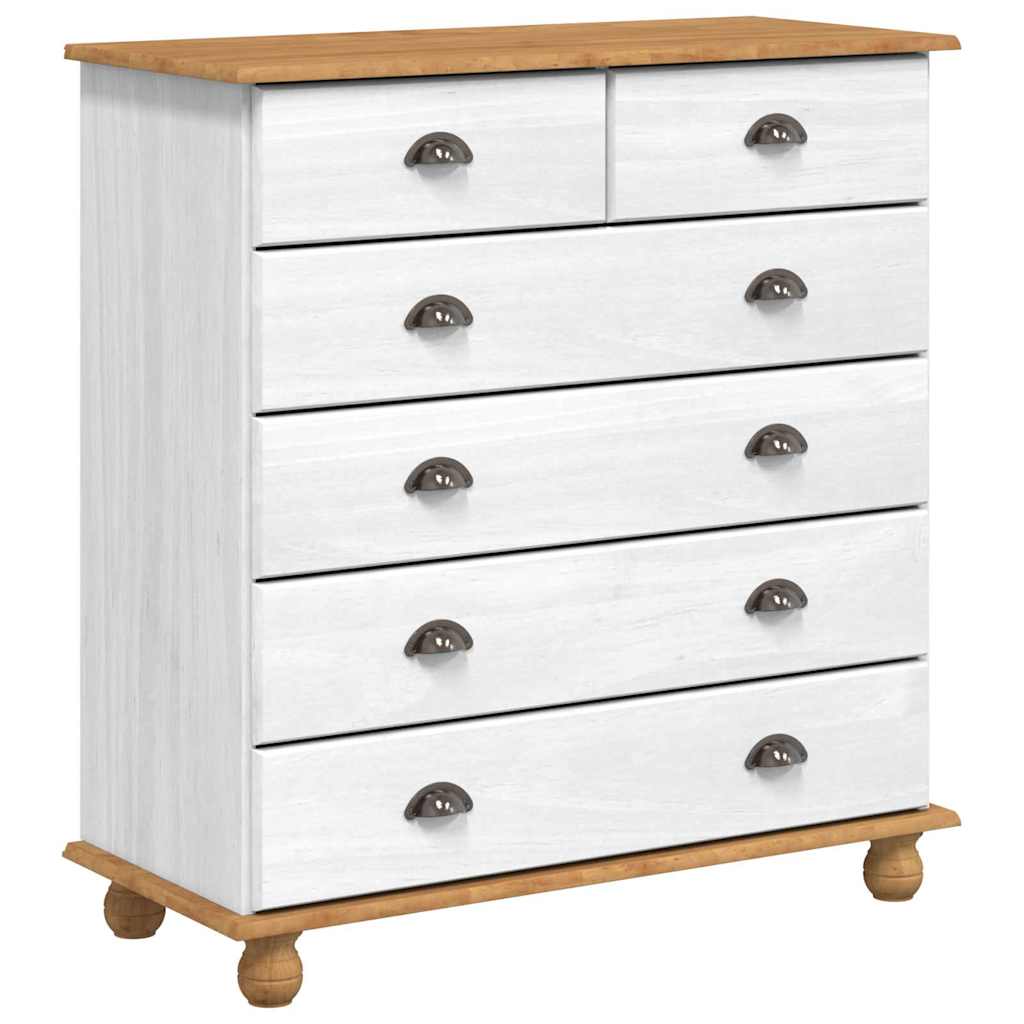 vidaXL Komoda ASKIM Biały 91 x 40 x 95,5 cm Lite drewno sosnowe