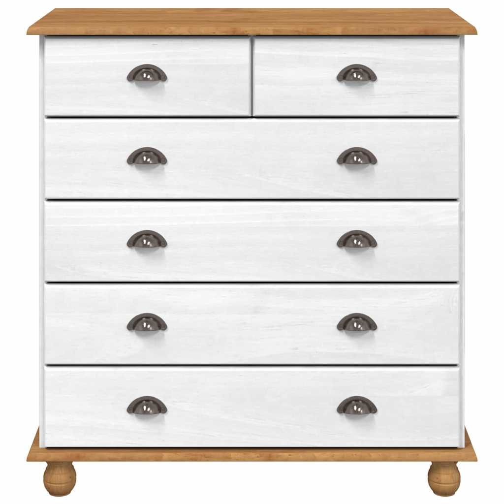 vidaXL Komoda ASKIM Biały 91 x 40 x 95,5 cm Lite drewno sosnowe