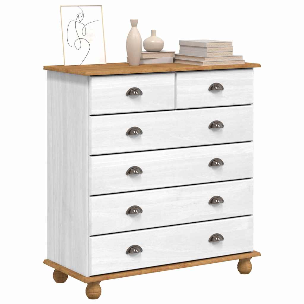 vidaXL Komoda ASKIM Biały 91 x 40 x 95,5 cm Lite drewno sosnowe