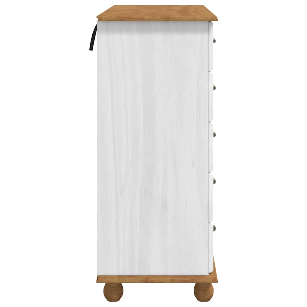 vidaXL Komoda ASKIM Biały 91 x 40 x 95,5 cm Lite drewno sosnowe