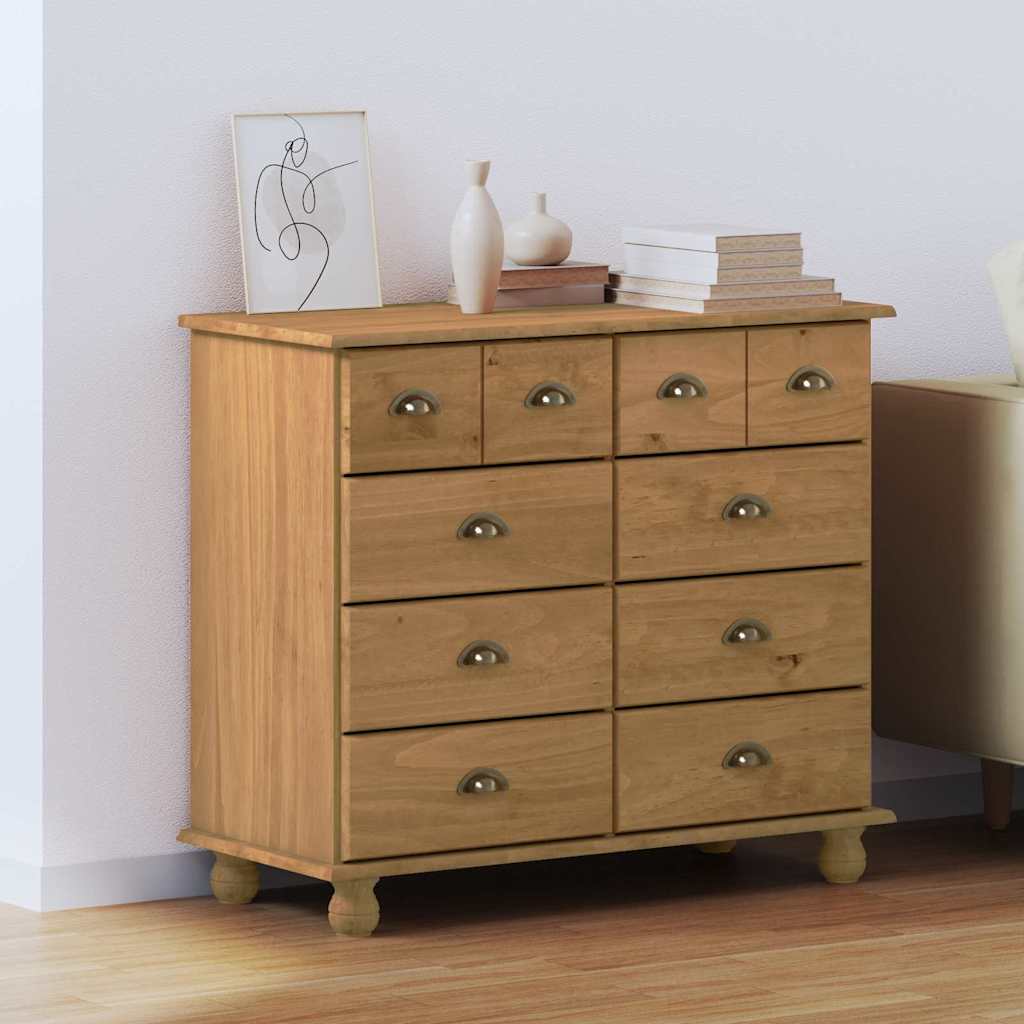 vidaXL Komoda ASKIM Brązowy 91 x 40 x 79 cm Lite drewno sosnowe