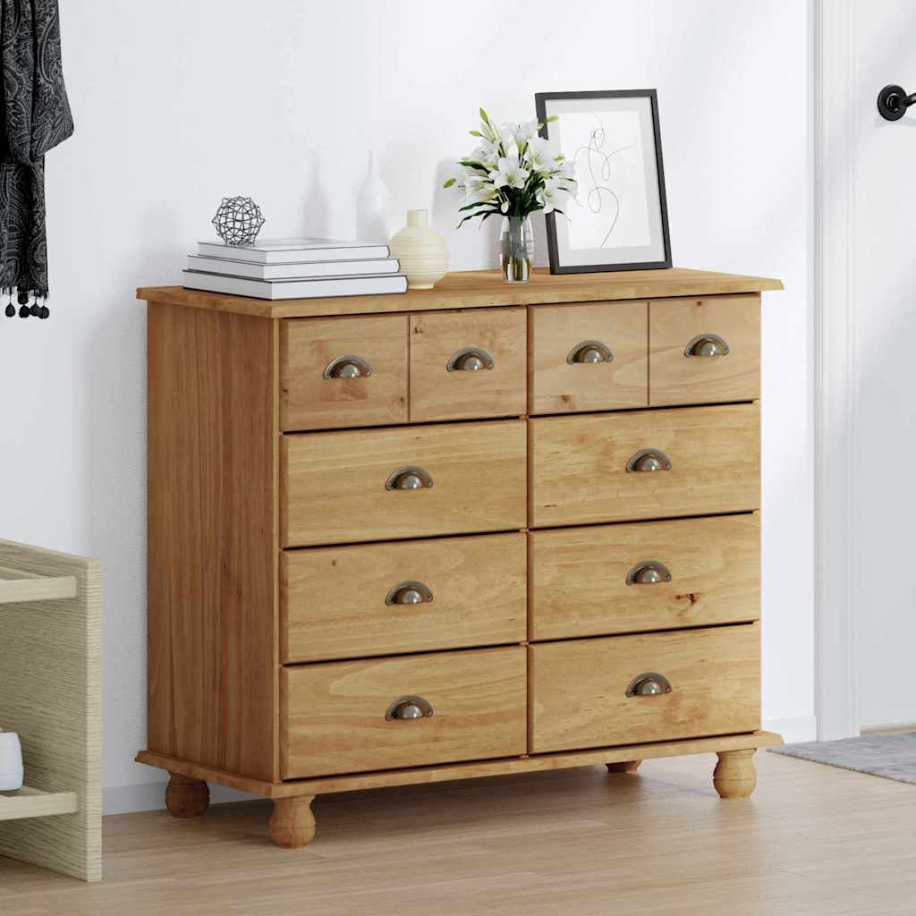 vidaXL Komoda ASKIM Brązowy 91 x 40 x 79 cm Lite drewno sosnowe